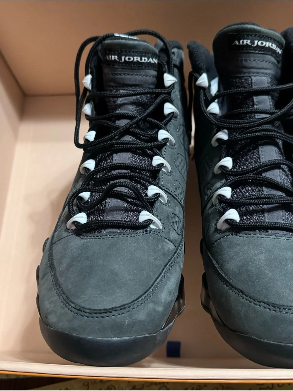 Jordan Men’s Grey and Black Retro Basketball Sneakers